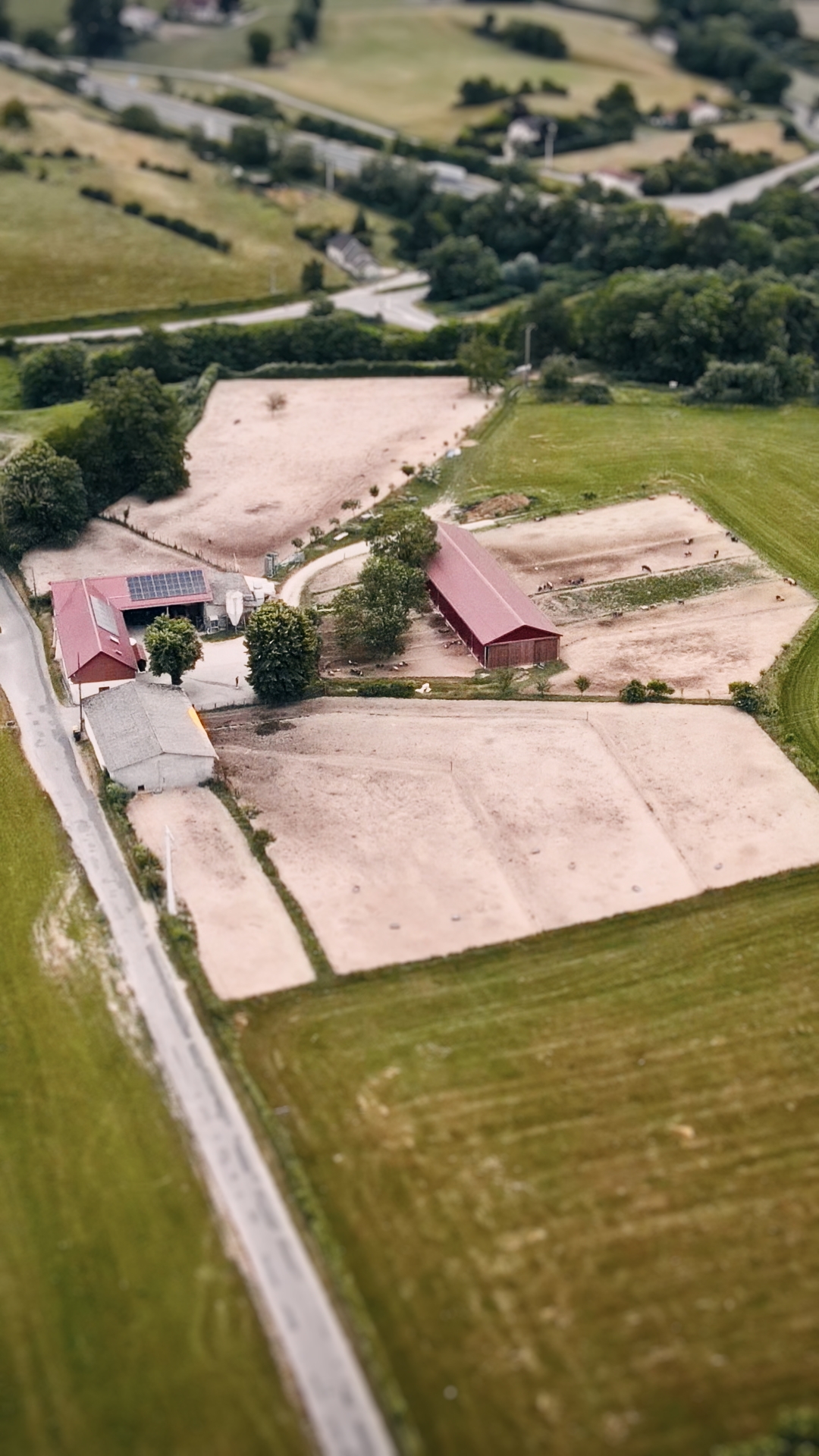 Vue aérienne de l'élevage